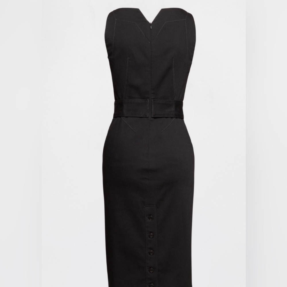 Gap X Zac Posen Gapstudio Seamed Denim Midi Dress NWT 2 LBD Little Black Dress - Picture 10 of 10